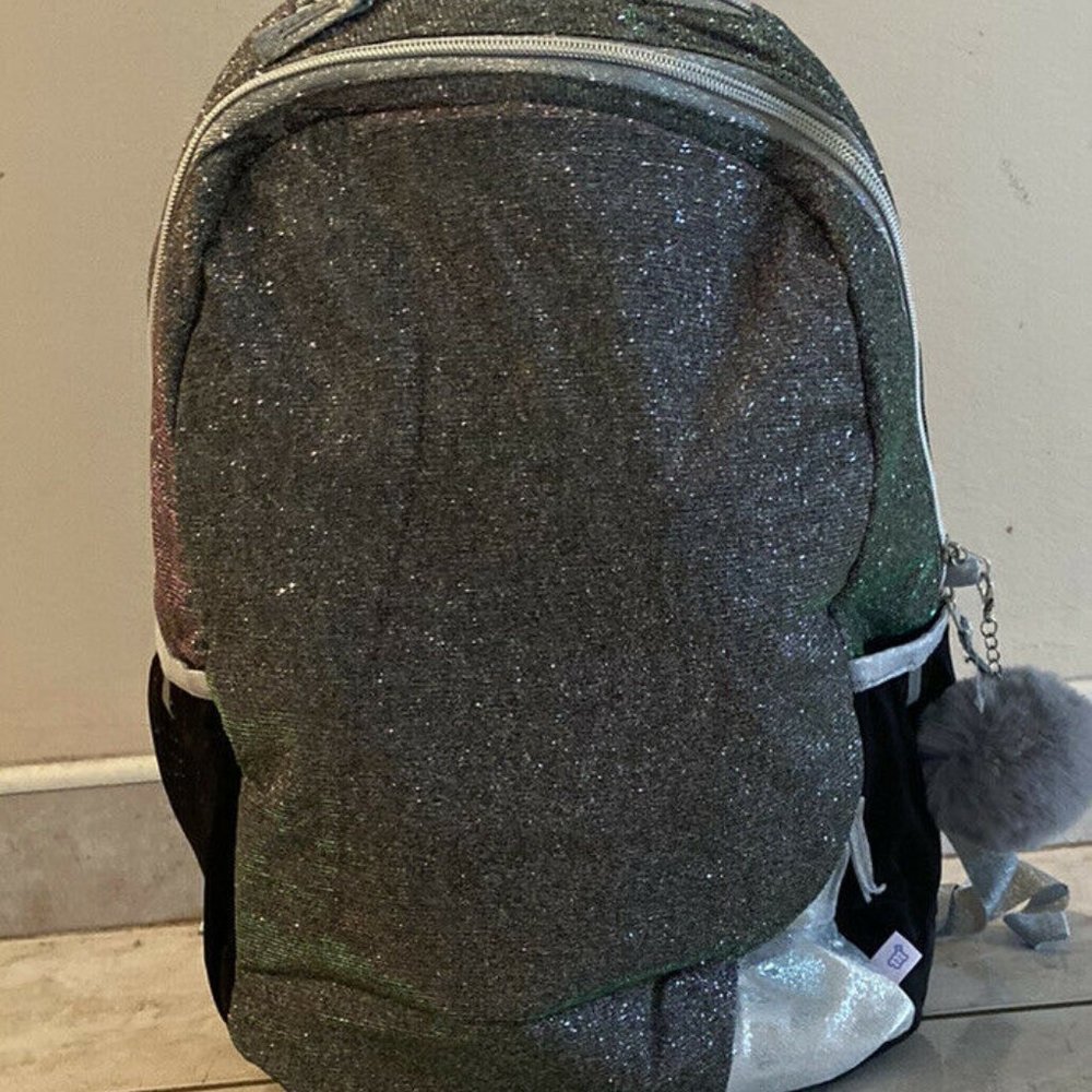 More Than Magic 16.5” Girls Backpack Glitter Sparkle Pom Pom School Bag NWT - Picture 5 of 10